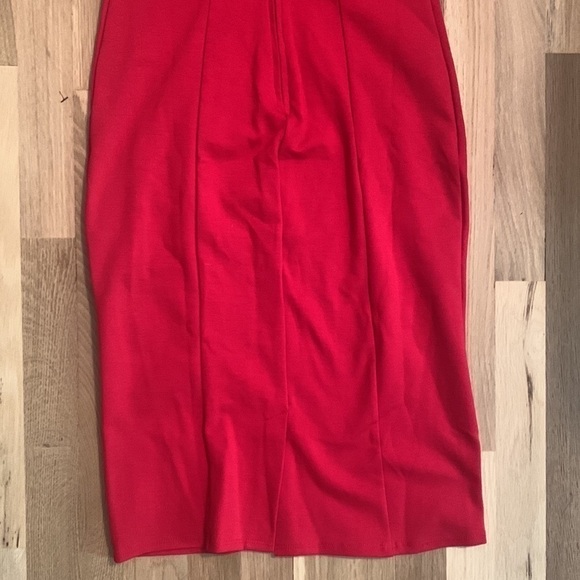 𝅺NWT Piphany Queens Sleeveless Dress with Mesh Top Solid Red Women’s XS - Picture 8 of 12